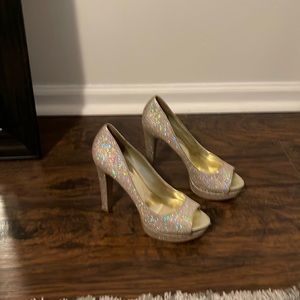 Nine West 6inch sparkly open toe heals